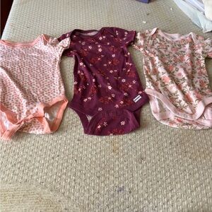 Gerber Floral Bodysuits - Pink and Purple